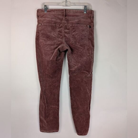 Pilcro Corduroy Pants Size 28 Burgundy Straight Leg Soft Stretch Women’s - Picture 7 of 13